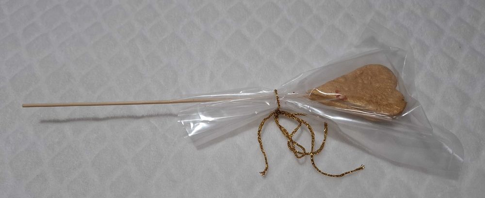 Praca plastyczna, Złote serce, ozdoba, 4,5x27cm (Handmade)