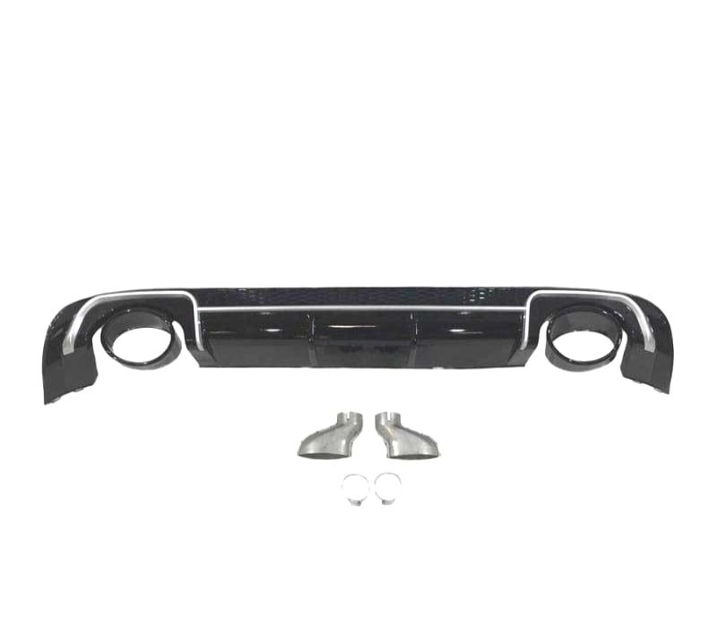 DIFUSOR TRASEIRO AUDI A3 8V SEDAN 13-15 LOOK RS3 + PONTEIRA DE ESCAPE