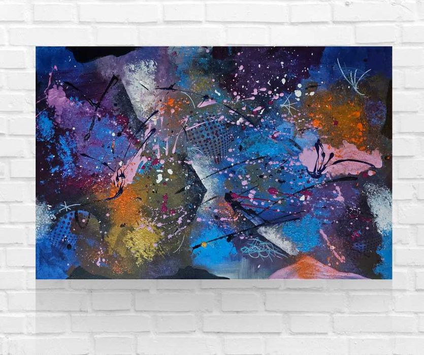 W ekspresji barw.  Obraz abstrakcyjny 60 x 90