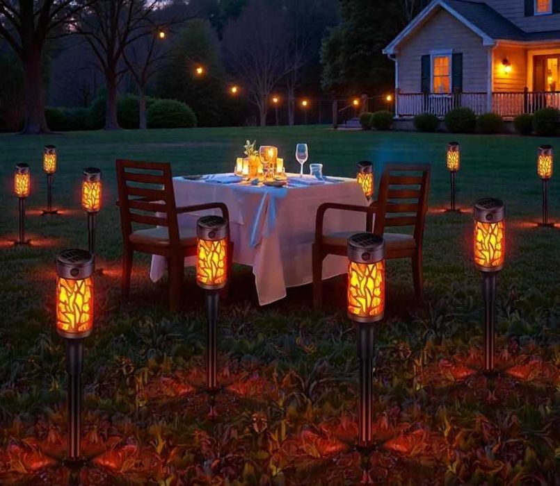 Садові світильники факели SuperLED на сонці