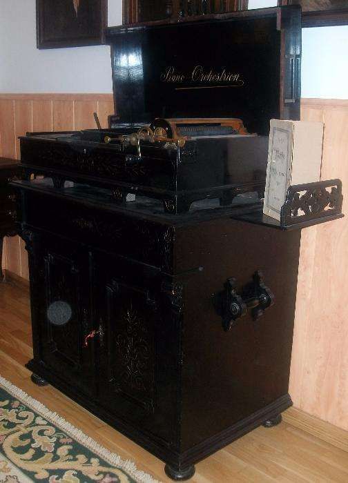 piano mecanico, pianola com cartões perfurados Piano Orchestrion