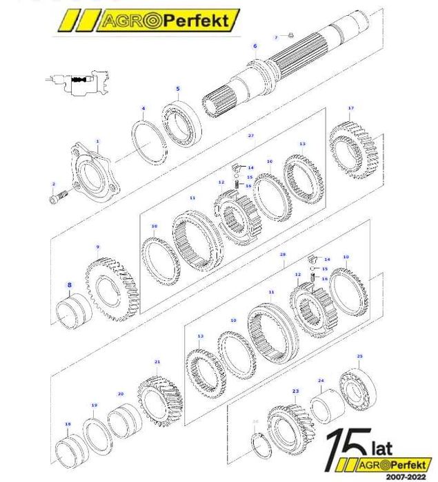 Wałek skrzyni biegów Valtra-Valmet V3309_2920