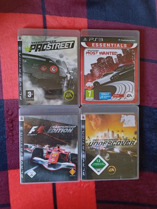 Pakiet/Sztuki Gry NFS + F1 PS3 | 4 tytuły | Stan bdb