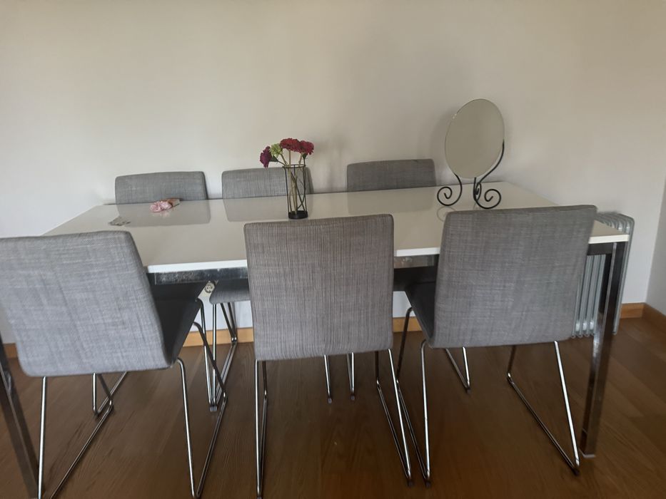 Mesa de jantar com 6 cadeiras 160 largura