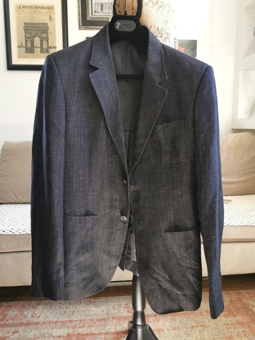 Emporio Armani marynarka premium wełna virginia + len