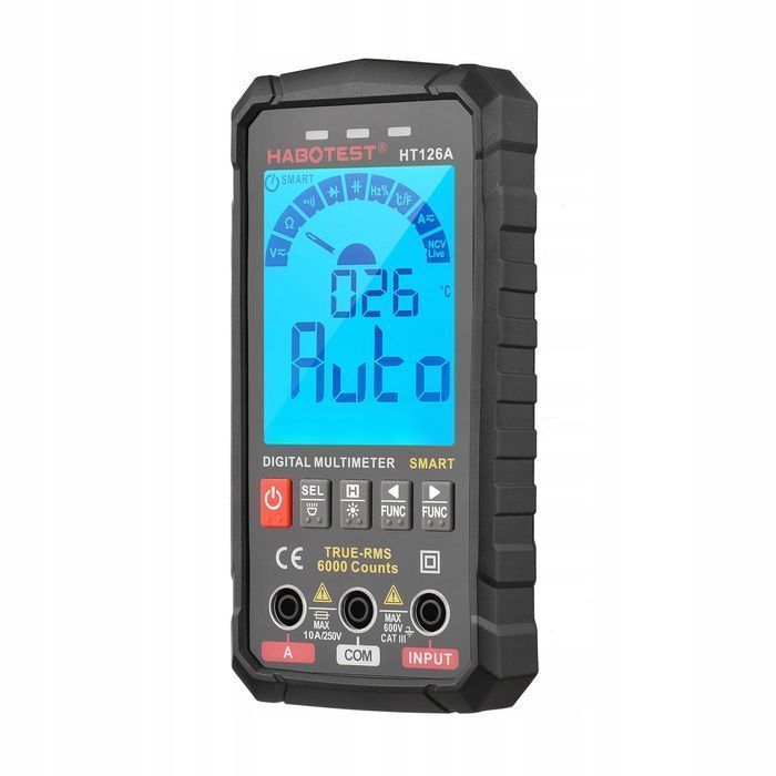 Cyfrowy Multimetr Uniwersalny NCV RMS Live Test Termopara Temp.latarka