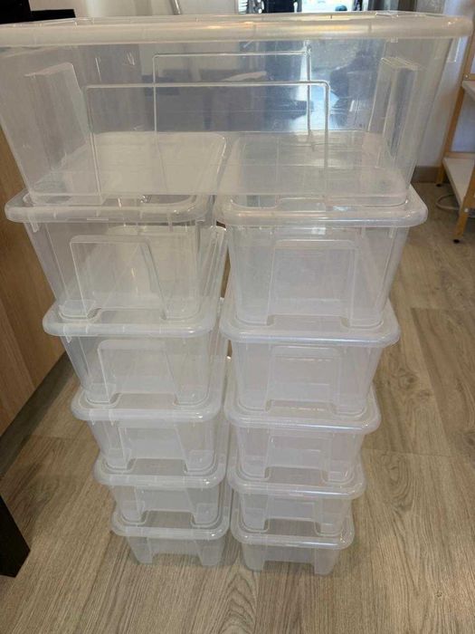11 caixas c/ tampa para organização Samla Ikea