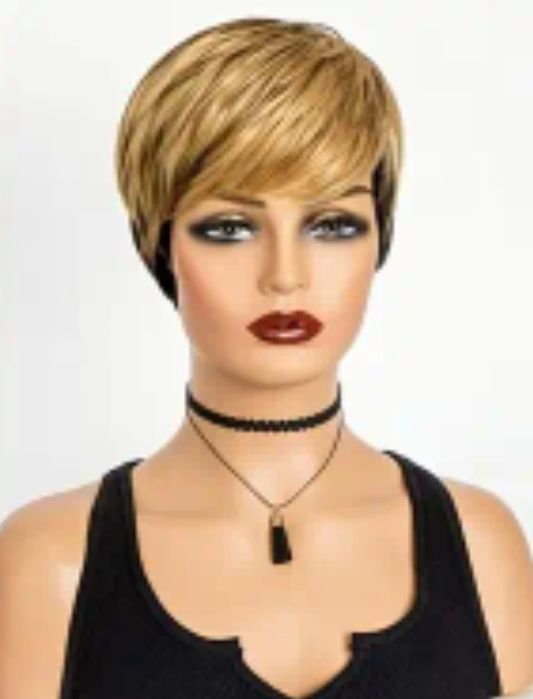 Krótka peruka brąz blond