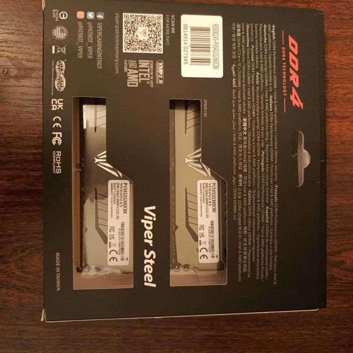 Набір PATRIOT 32Gb DDR4 3600MHz Viper Steel