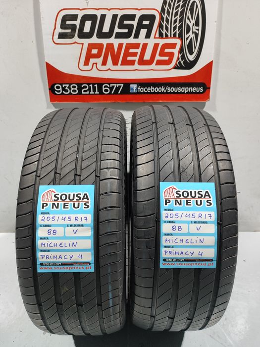 2 pneus semi novos 205-45R17 Michelin - Oferta da entrega - 100 Euros