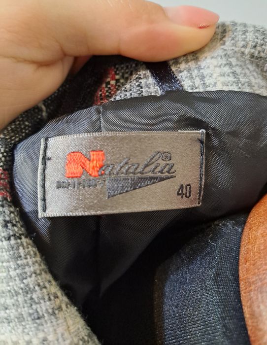 Wełniana marynarka w kratkę 40 L