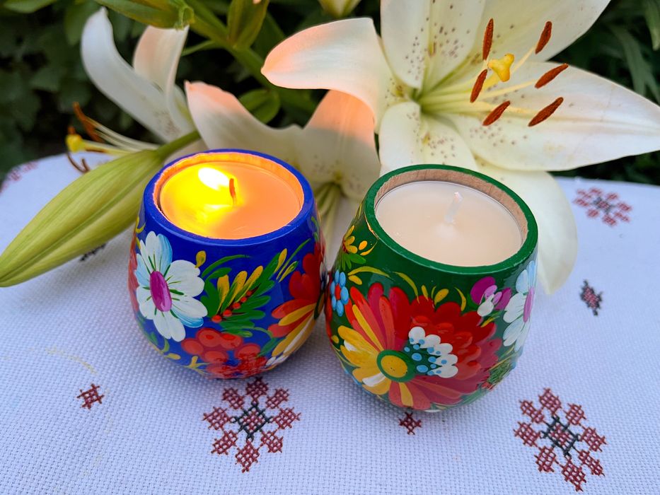 Підсвічник.Петриківський розпис