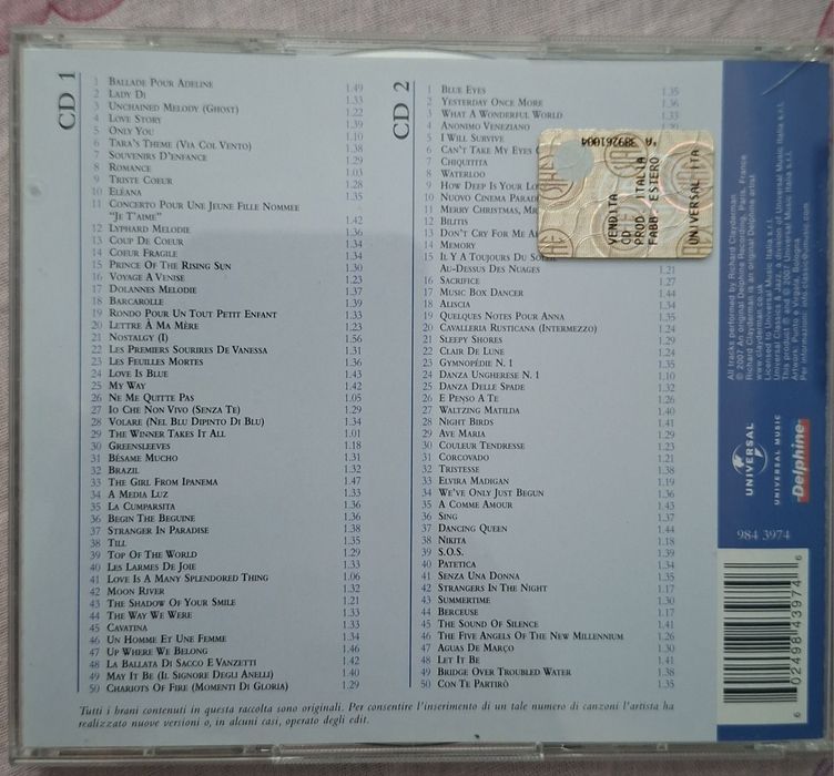 2 CD - Richard Clayderman - the best 100 - unikat