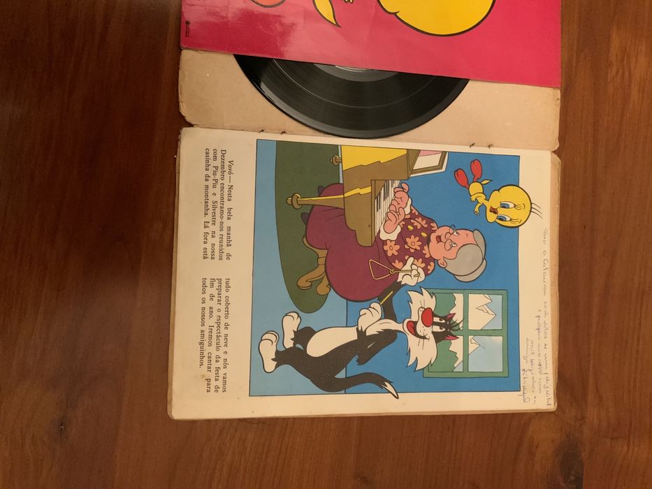 Piu Piu e Silvestre aprendem musica - Disco e livro ilustrado-1975