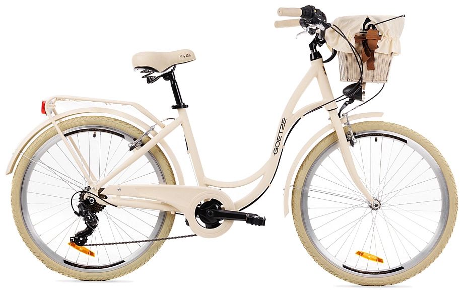 Rower miejski damski Goetze Mood 26" Alu NewLine-Krem-krem-Polirattano