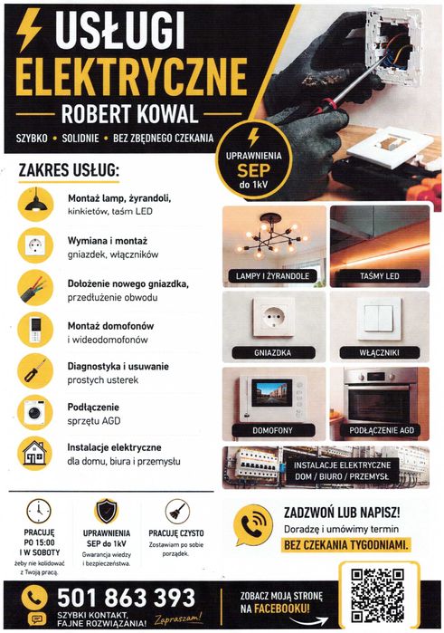 ELEKTRYK – Usługi Elektryczne | Instalacje | Naprawy | Awarie, powiat brzeski