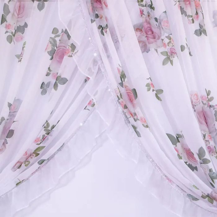 Firana w kwiaty z cyrkoniami