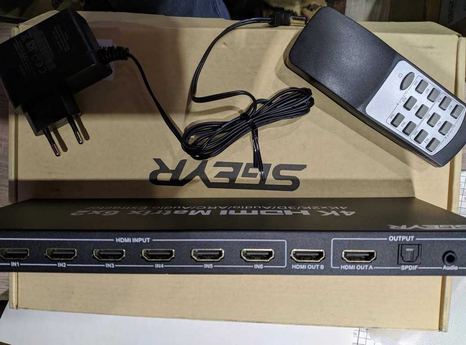 Комутатор SGEYR 4K HDMI Matrix 6 in 2