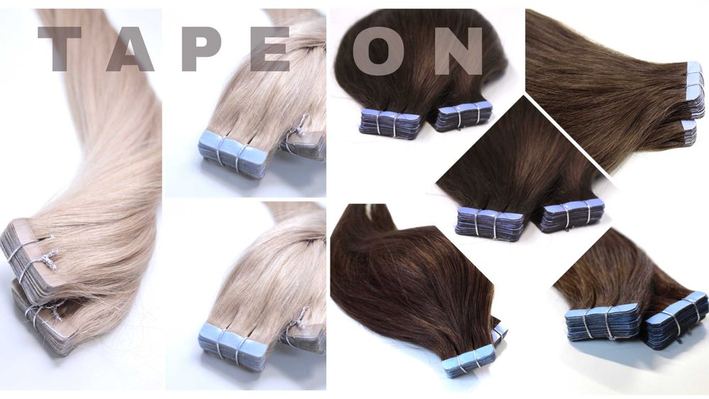 Włosy NATURALNE metoda kanapkowa TAPE ON zestaw 20 SZT 57 CM #1