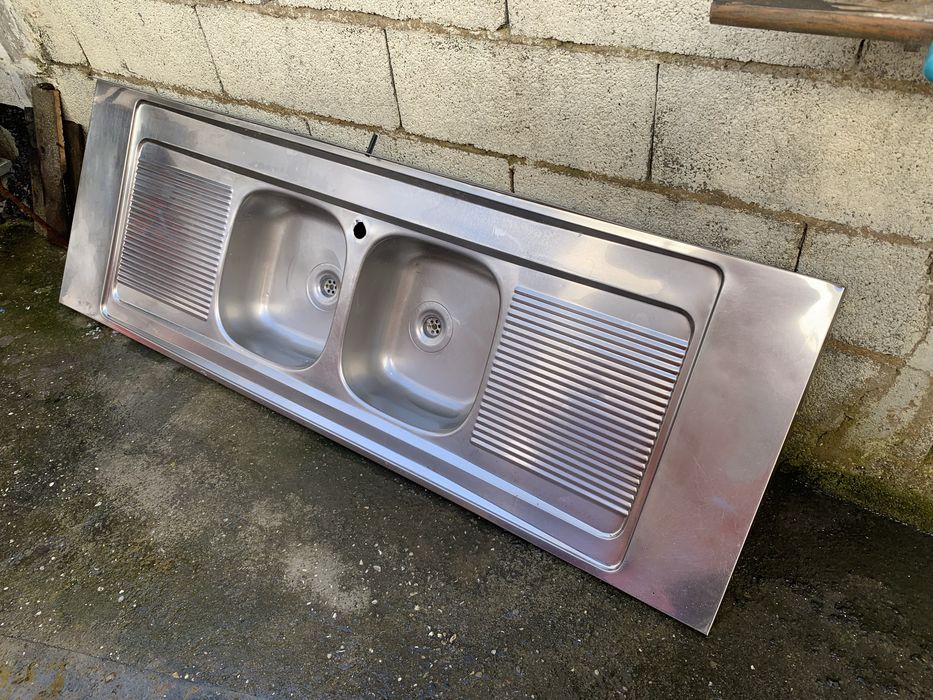 Banca de Inox com duas pias