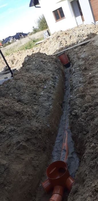 Uslugi koparką,przyłącza kanalizacji, wody,