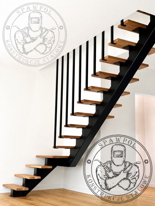 Schody stalowe loftowe na wymiar + balustrady | producent