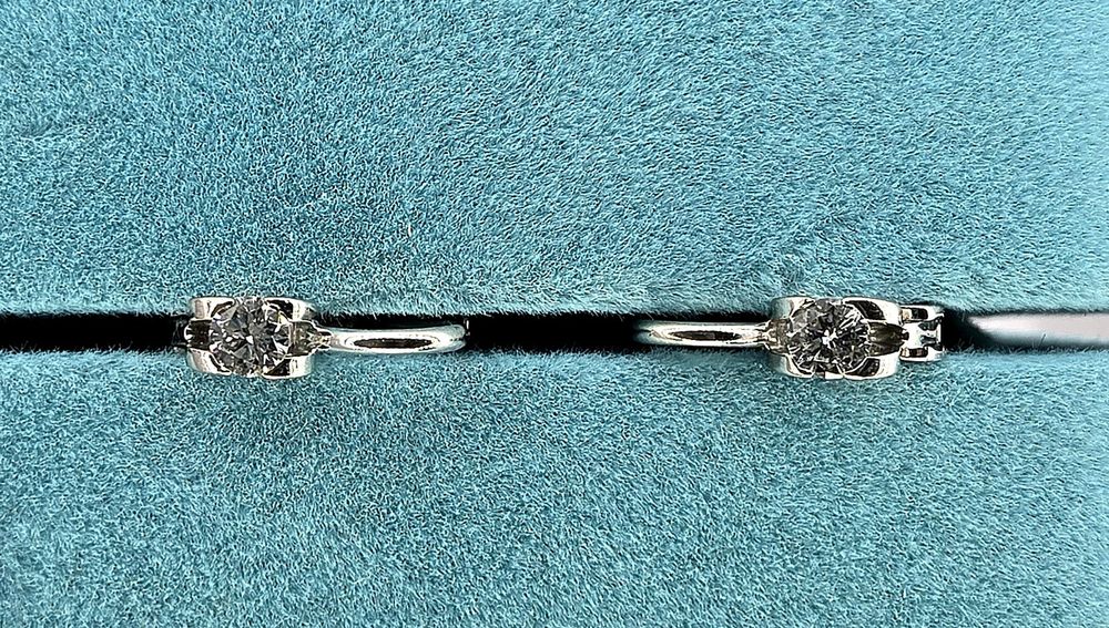 Золотые сережки с бриллиантами 0.2ct
