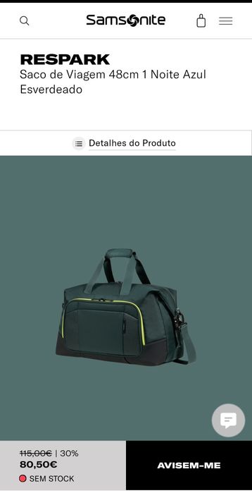 Saco de Viagem SAMSONITE 48cm  Azul Esverdeado