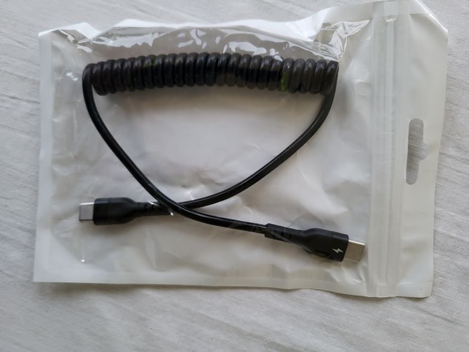 Kabel spiralny  USB C-USB C  szybkie ładowanie