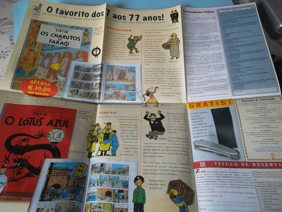 Raro catálogo desdobrável da coleção TINTIM da Difusão Verbo