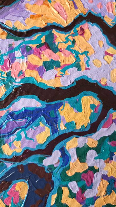 Oryginalny kolorowy obraz akrylowy 40x50 cm na płótnie, drzewo