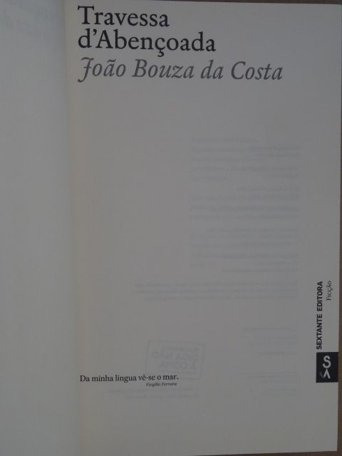 Travessa d' Abençoada de João Bouza da Costa