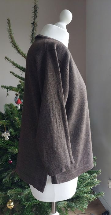 Brązowy sweterek r.S wełna + jedwab + kaszmir