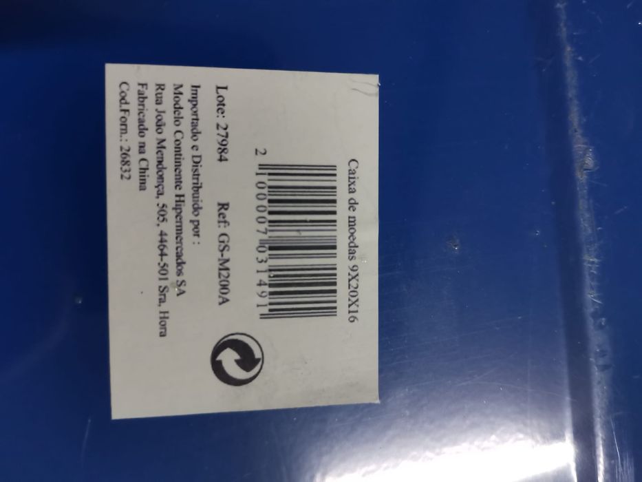 Caixa metálica para dinheiro, fechadura, 2 chaves