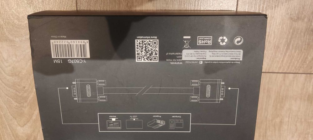 Kabel RGB Unitek 15m Y-C507G vga-vga nowy
