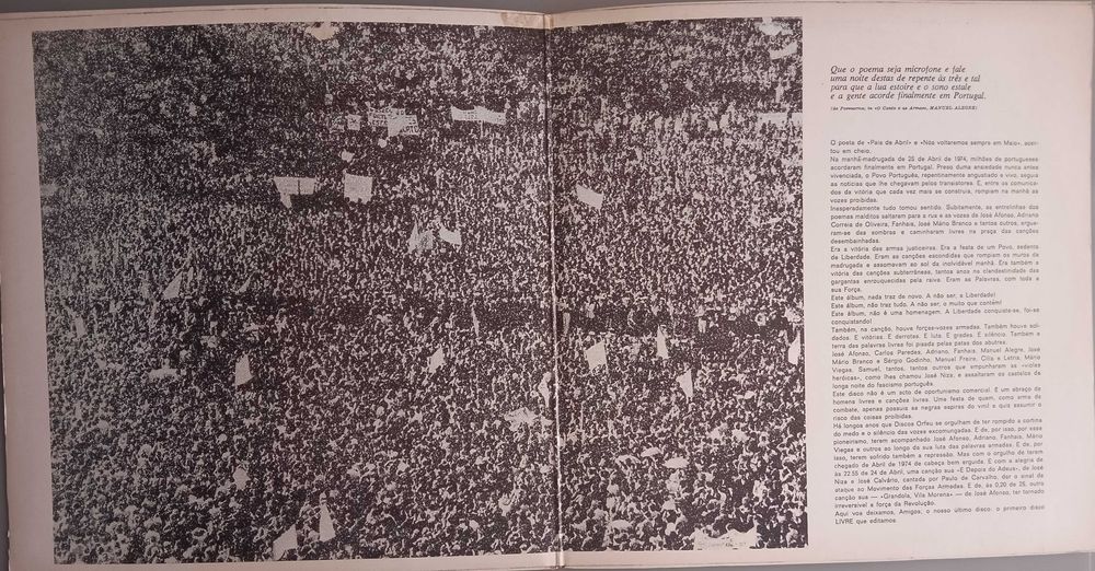 José Afonso + Adriano + Fanhais, etc.	- - - -A Força das Palavras	- LP