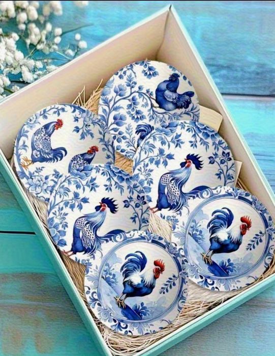 Drewniane podkładki z kogutem