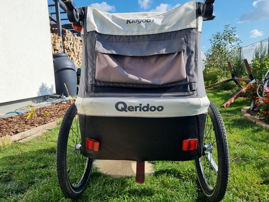 Przyczepka rowerowa , z kołem do biegania i kolem spacerowym Qeridoo