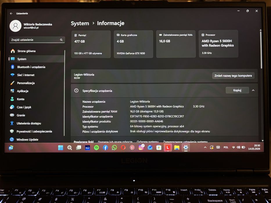 Laptop Lenovo Legion 5