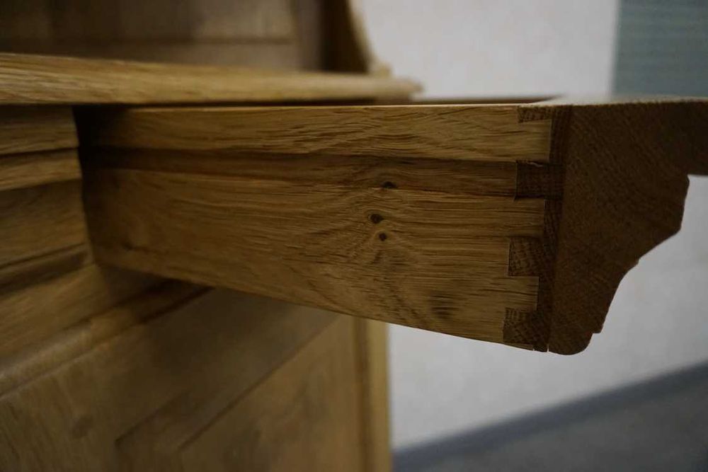 Witryna Narożna z Litego Dębu Jasna Naturalna 61/61 cm   (P-1384)