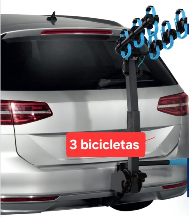 Suporte para 3 bicicletas com  conjunto de luz traseira