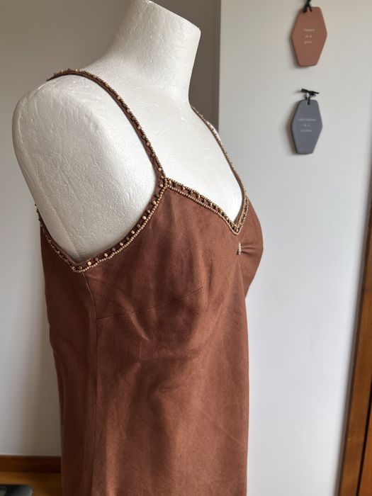 Vestido Castanho Derui (Estilo Slip Dress) – Tamanho M/L (Como Novo)