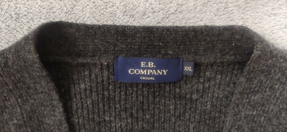 Kardigan sweter damski E.B. Company rozm XXL 100% Wełna grafitowy