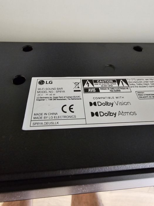 Soundbar LG SP8YA 3.1.2 440W Dolby Atmos DTS:X + subwoofer