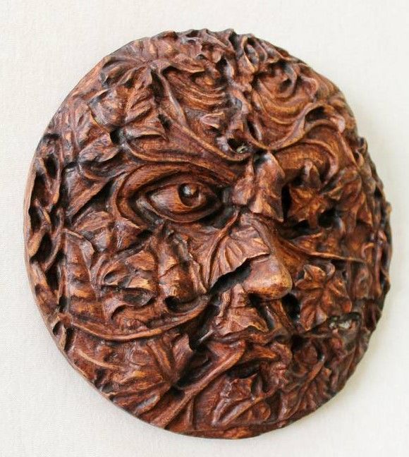 Rzeźba - Głowa liść, Duch lasu, Greenman