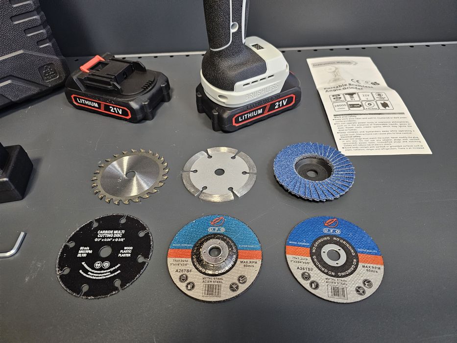 Мощная 18- 21V 76мм Мини Болгарка Kuang Tian +Комплект Дисков 7шт