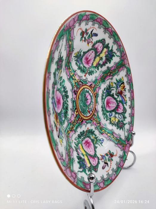 Prato fundo de porcelana designer Chinesa de Macau com 21 cm