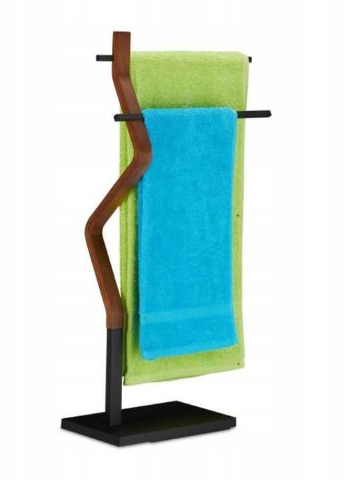 Wieszak na ręczniki stojący, 2 drążki, na ręczniki do rąk i naczyń,