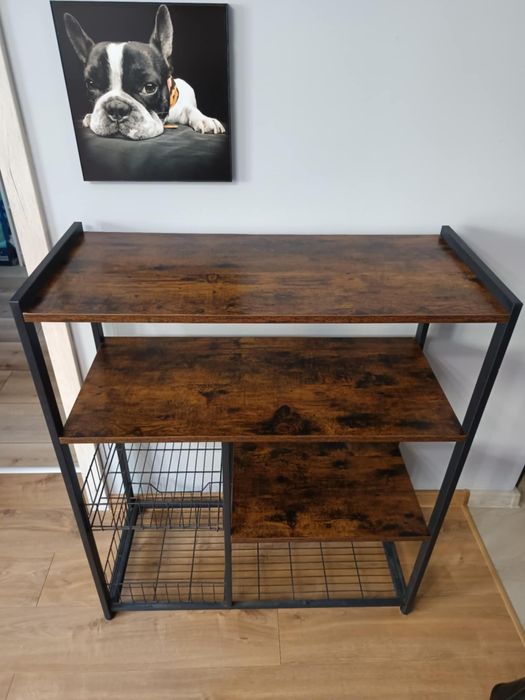 Regał drewniano metalowy