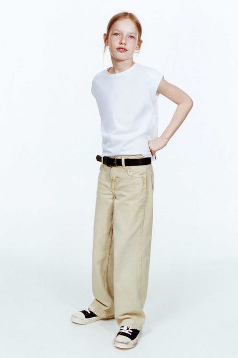 Szwedy bojówki dżinsy ZARA 140 dzwony szerokie